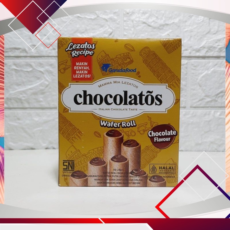 

Chocolatos Wafer Roll Isi 24pcs x 7gr .