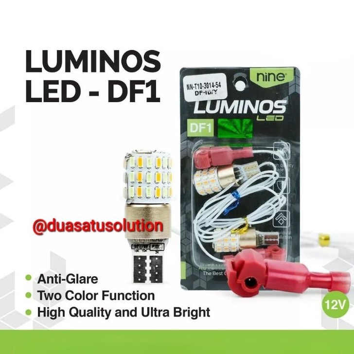 Promo!! LAMPU LED T10  2 MODE SENJA+SEIN UNTUK MOTOR  NINE LUMINOS.