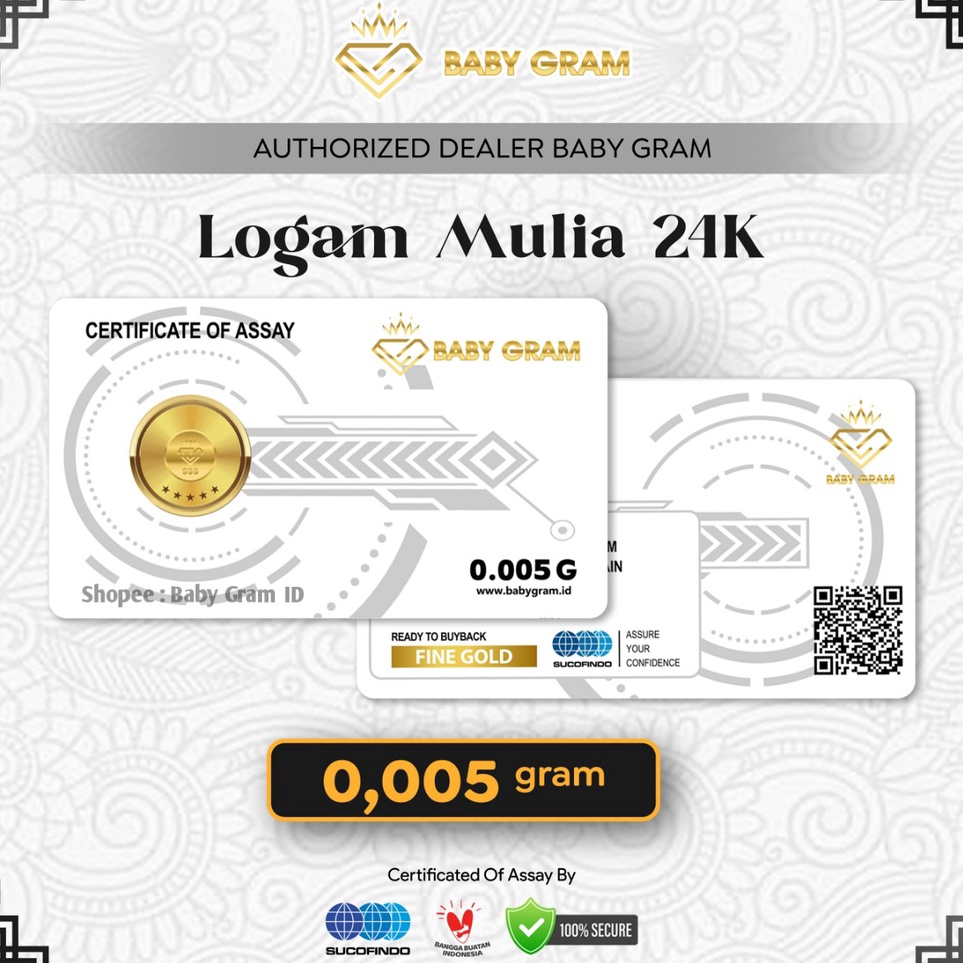 Banyak dicariR7d7C Baby Gram Emas Mini 0,005 Murni Logam Mulia 24 Karat Bersertifikat Sucofindo