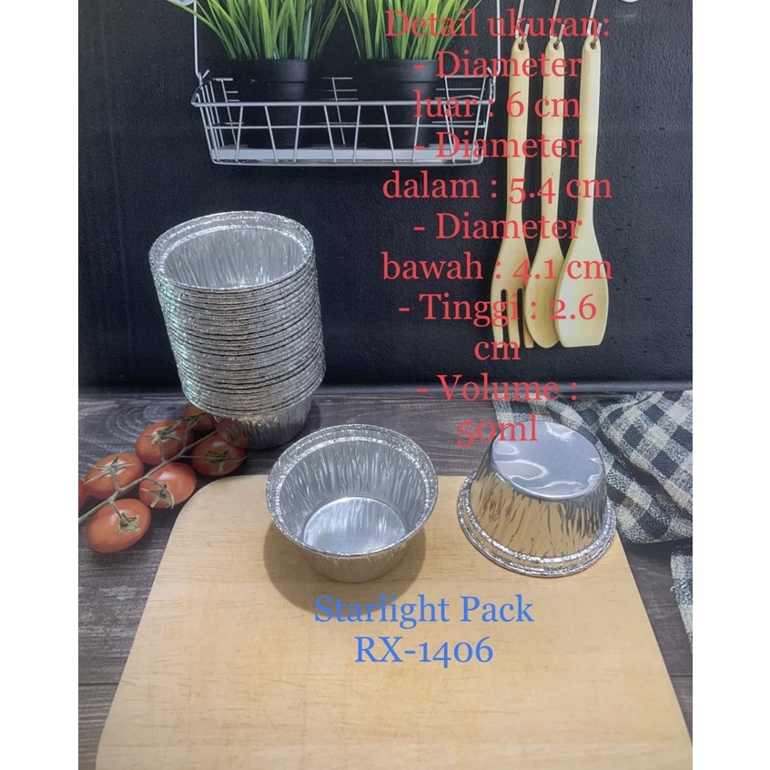 Promo QZi HARGA 100 PCS Wadah Alumunium foil cup RX 1406 / cup cake mini muffin roti 50ml ❁ ❅ '