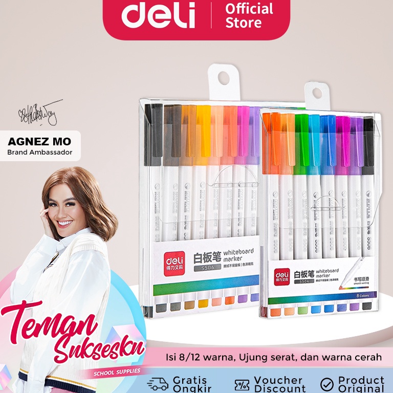 

Ready StockーDeli spidol isi 8/12 warna graffiti untuk papan tulis, hasil gambar mudah dihapus S504 S506