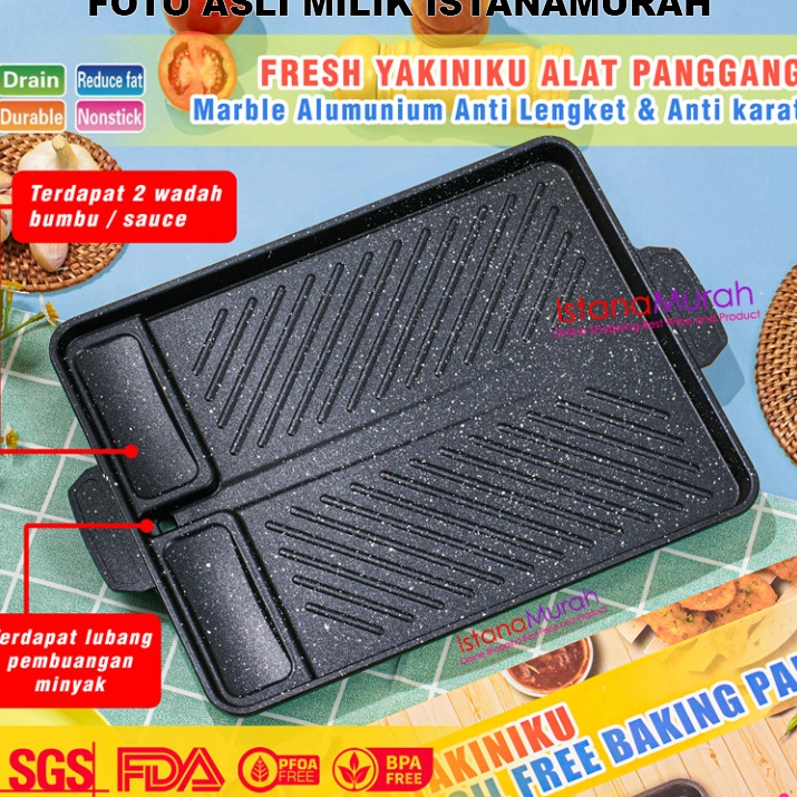 gl Alat Memanggang BBQ Yakiniku Grill Pan / Barbeque Grill Pan happy call Square ❊ ✢ ｀