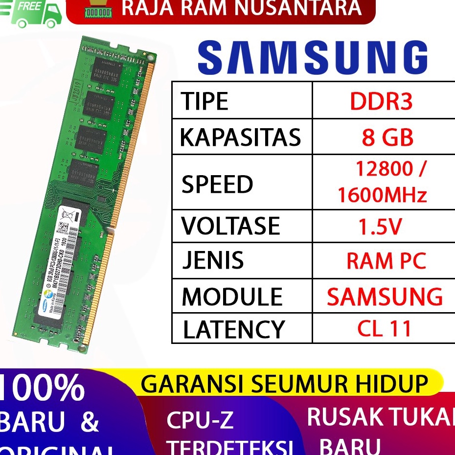 Baru RAM /  MEMORY SAMSUNG PC DDR3 8GB (BARU)