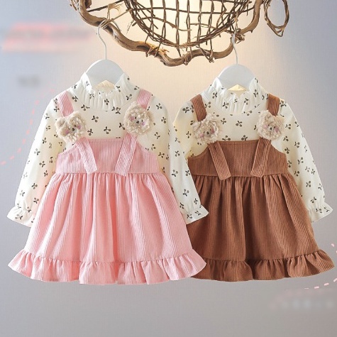 Cepat lakuJj8J3 PUNCAK 9.9 heybaby DRESS BEAR COURDORAY EBV Baju Dress Anak Perempuan Import Dress B