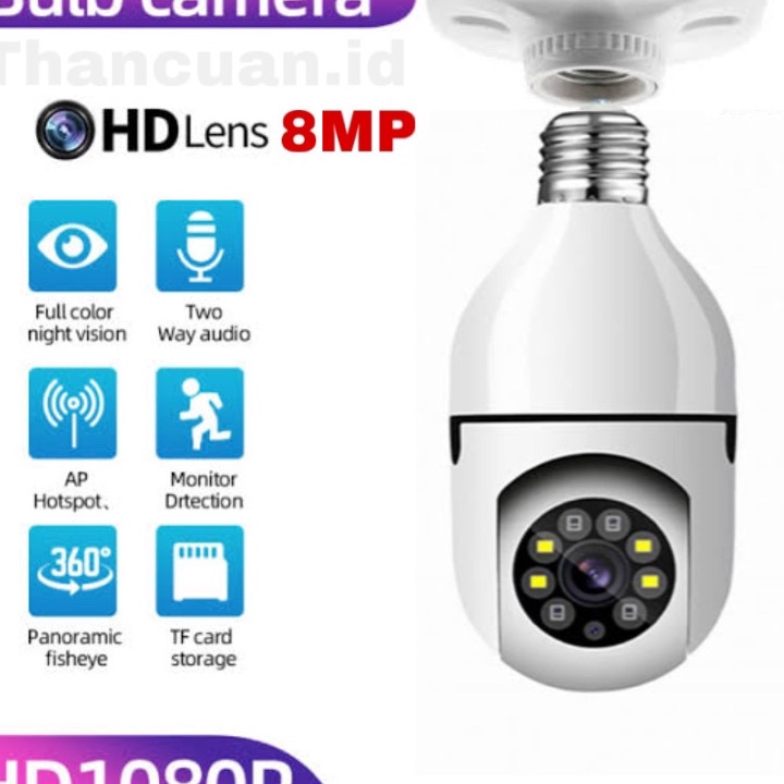 [XQ✔/Y») CCTV Lampu V380 Pro 8MP Kamera CCTV Wifi Lampu CCTV 360 PTZ/ super.kerren.