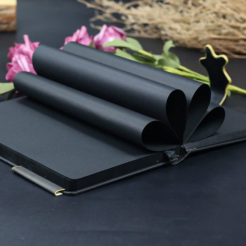 

Buku Tulis Kertas Hitam Notebook Art Planner Motif Bla Hard Cover
