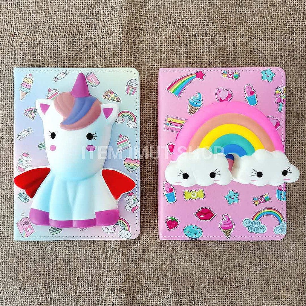 

Buku Agenda Diary Catatan Note Book Squishy Kter Unicorn Rainbow Pelangi