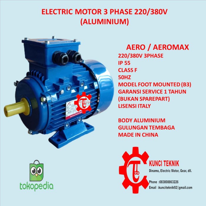 1/4 HP 0,18 KW 3 Phase 2 Pole Elektro Motor/dinamo/Motor Induksi B3 Murah