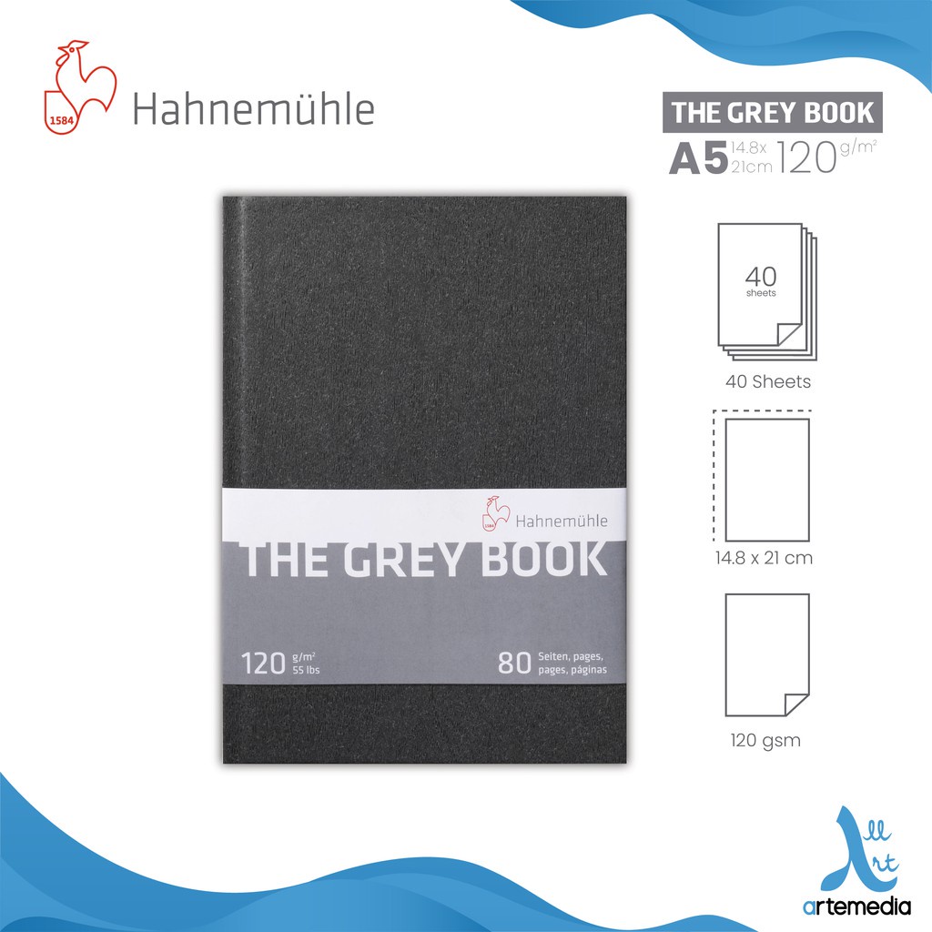 

Buku Sketsa Hahnemuhle The Grey Book A5 Hard Cover Sketchbook