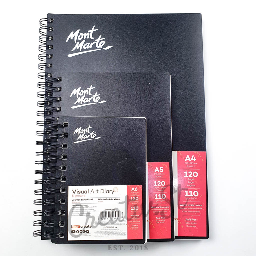 

Mont Marte Visual Art Diary Sketchbook Buku Sketsa A4 120 Sheet 110 Gsm Msb0003