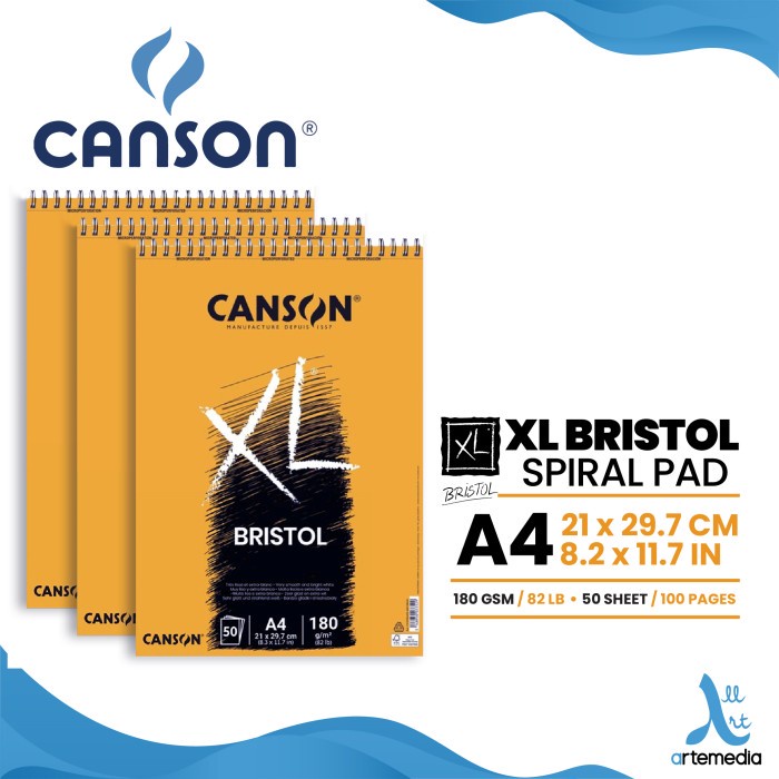 

Canson Xl Pad A4 Bristol 180Gsm 50Sheet Smooth Surface