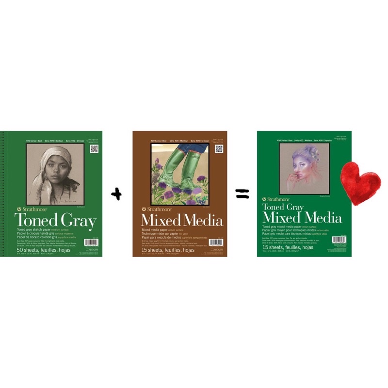 

Strathmore Toned Gray Xed Media R Drawing Pad Sketch Book 6"X8" / 9"X12