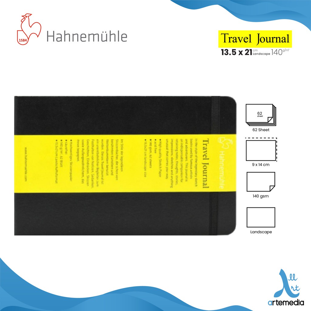 

Buku Sketsa Hahnemuhle Travel Journal 13,5X21Cm Hard Cover Sketchbook