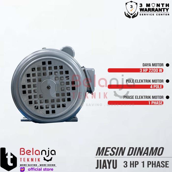 Mesin Dinamo - Electro Motor Jiayu 3 HP 1 Phase 4 Pole keren