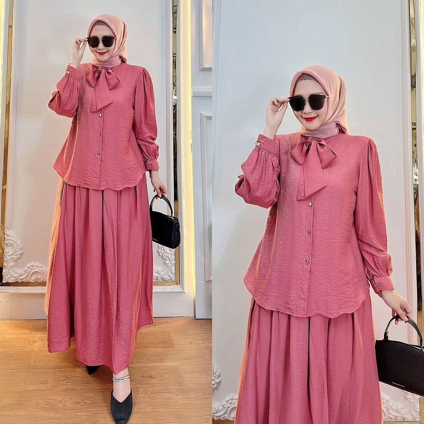 ALMIRA SET ROK || Baju Setelan Wanita Fashion One Set || One Set 2in1 Wanita Muslim || Setelan Rok C