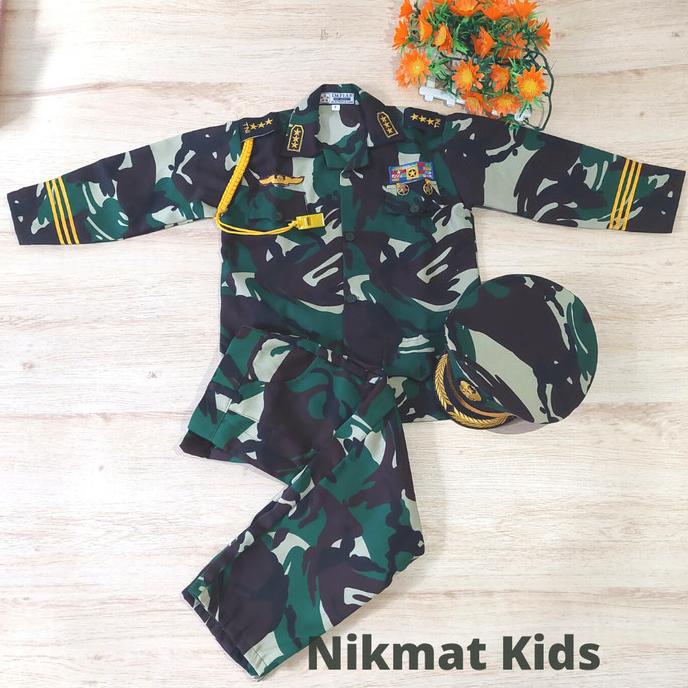 Baju profesi tentara loreng tni anak baju kostum laki laki tk sd