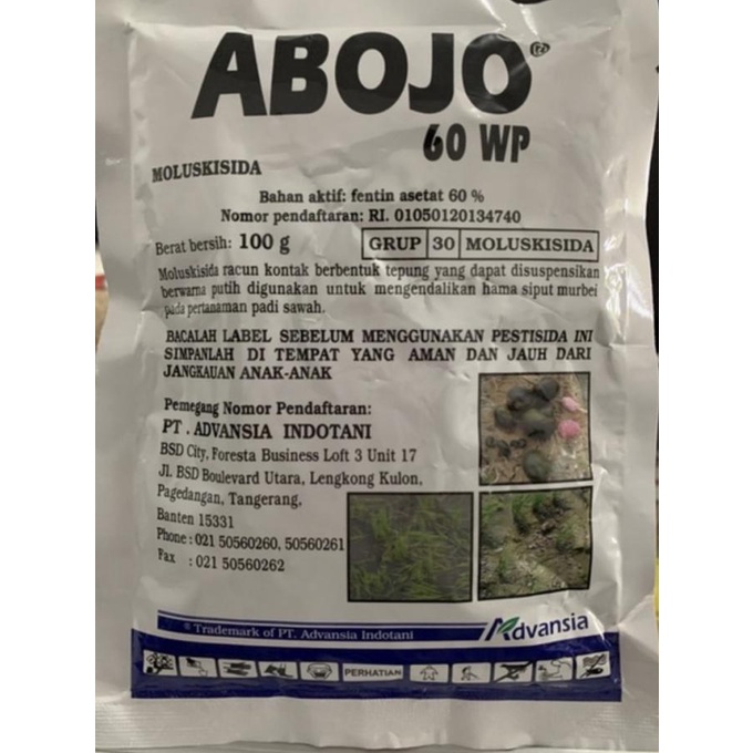 (:(:(:(] OBAT KEONG ABOJO 60 WP - 100 Gram