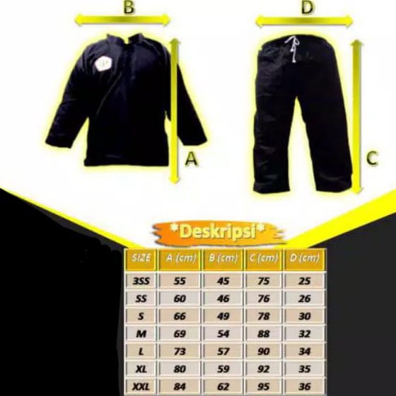 EQH 1 SET PAKAIAN SILAT PRIA/WANITA DEWASA (BAJU+CELANA+SABUK PUTIH) BONUS LOGO BORDIR IPSI U1J