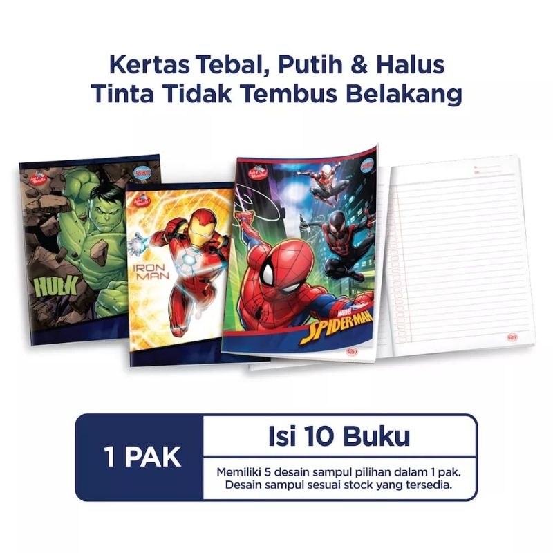 

Buku Tulis Sidu Marvel 38 Lembar ( 1 Pak Isi 10 Buku )