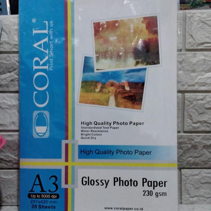 ___] Glossy photo paper A3 coral