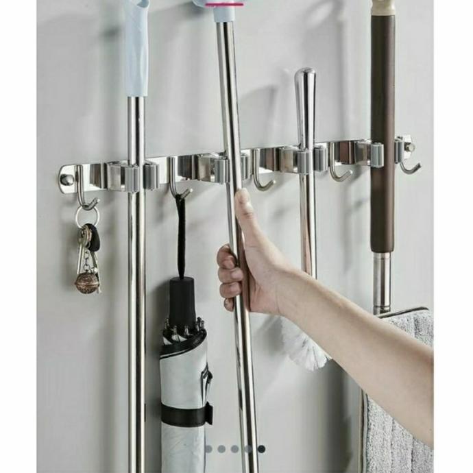 gantungan sapu dan pel stainless