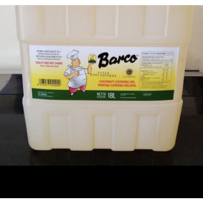 

Minyak goreng kelapa barco 18liter / coconut oil barco 18liter