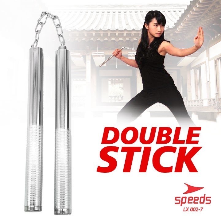 S55 DOUBLE STICK BESI - NUNCHAKU BESI SPEEDS ( BISA SAMBUNG PANJANG) GOZ