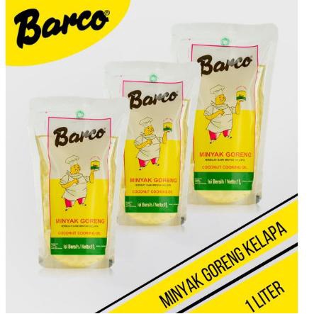 

Paket Hemat!! Pouch 1 liter (3 pcs) minyak goreng kelapa Barco