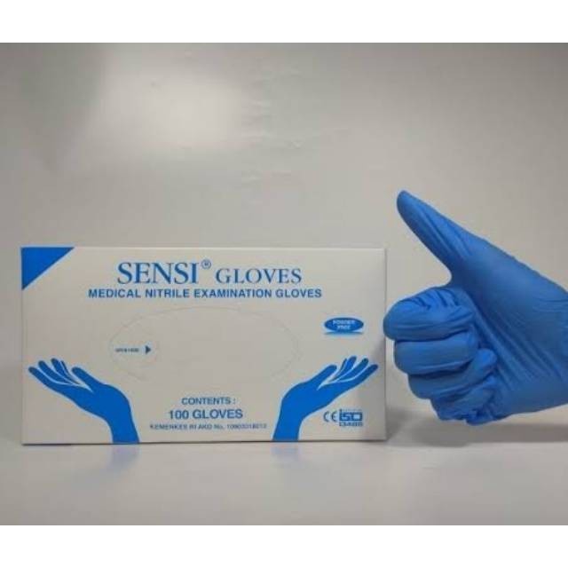 Bestseller Sarung Tangan Handscoon Sensi Nitril Nitrile Glove Uk S M L Isi 100