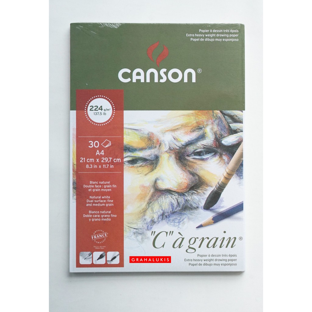 

Canson C A Grain A4 - 224 Gsm Extra Heavy Weight Drawing R