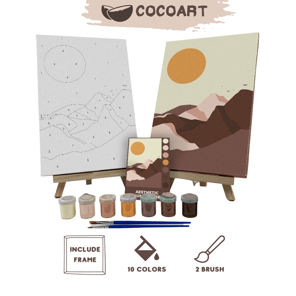 

Paint By Number Kit [ Mountain View Aesthetic ] - Cocoart.Id I Kanvas 20 X 30 Cm