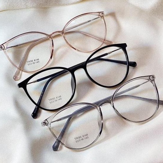 Diskon SpesialBb0B5 Kacamata Termurah Model Frame Cat Eye Gratis NORMAL,MINUS,SILINDER 8146