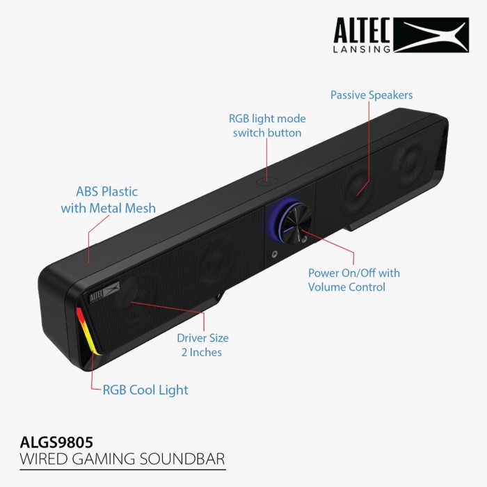 Terlaris Speaker Altec Lansing Soundbar Algs9805