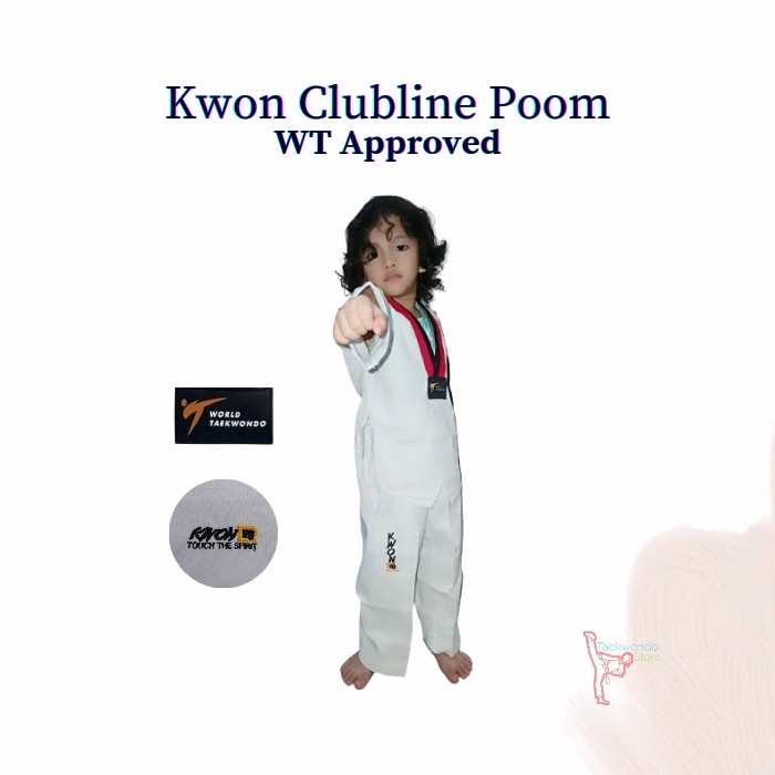 Baju Taekwondo Kids - Kwon Clubline Poom Berkualitas