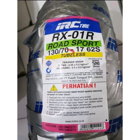 Ban Belakang Tubeless IRC RX 01R 130 70 17 Road Winner Ban CBR 150 CBR 250 CB150 MT25 Byson New