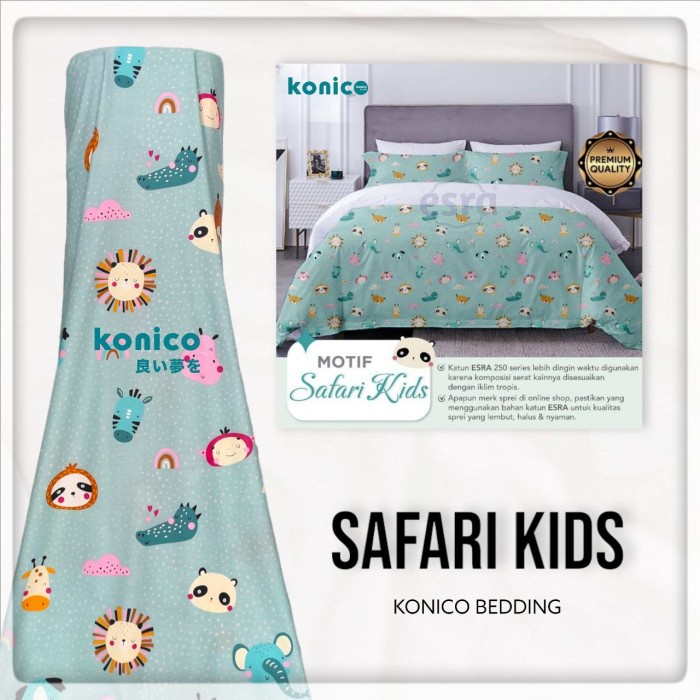 sprei anak KONICO Bahan Kain Motif tabur Anak SAFARI STAR ESRA X8B4 anak laki laki bayar di tempat n