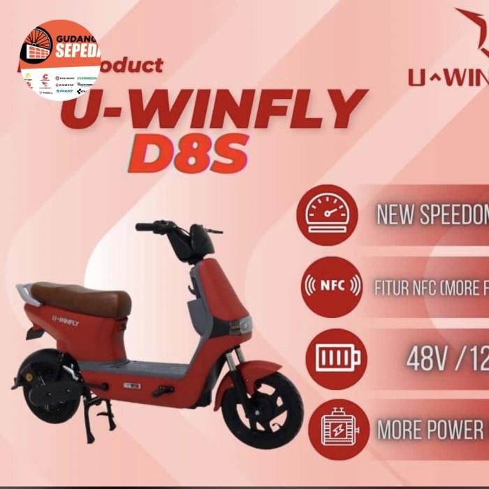 Sepeda Listrik Uwinfly Df8 Dragonfly8 Moped Electric 600 Watt 48V/12Ah