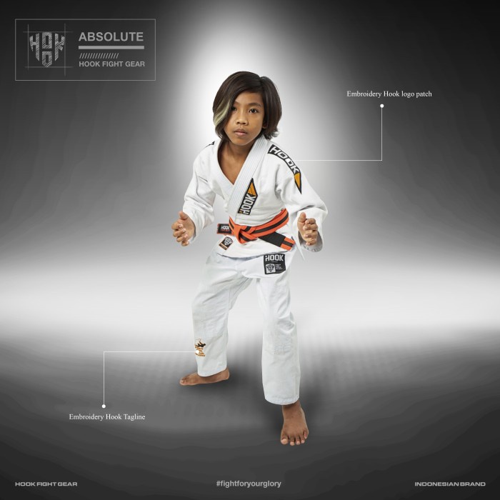 Gi Bjj Anak Hook Fight Gear, Gi Jiujitsu Anak, Bjj Gi Anak Berkualitas