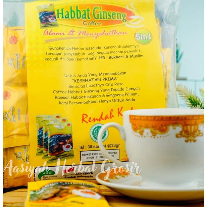 

TERMURAH !!! HABBAT GINSENG COFFEE ISI 30 SACHET