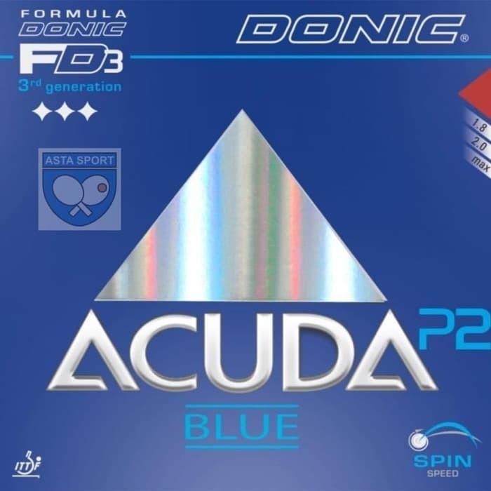 DONIC Acuda Blue P2 Karet Pingpong Rubber Tenis Meja