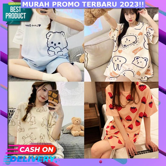 Piyama Wanita Lengan Panjang Dewasa 2023 Pendek Korean Style Set Daster Celana Busui Kekinian Oneset