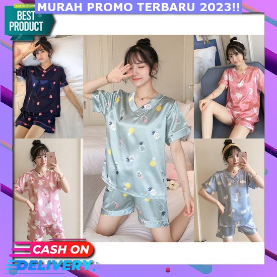 Piyama Wanita Korean Style Sleepwears Bajy Tidur Set Daster Pyama Cewek Kekinian Pejamas Remaja Piya