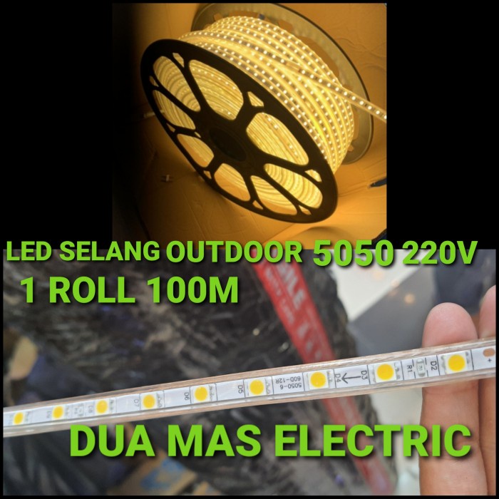 Lampu Selang led strip plafon pohon 5050 Mata Besar Satu Roll 220 Volt Murah