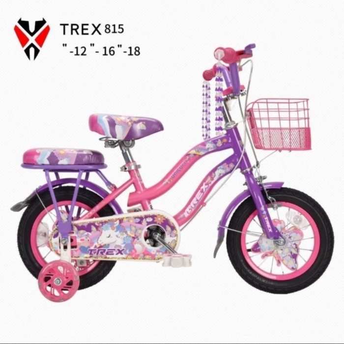 Terlaris Sepeda Anak Perempuan 12 16 18 Inch Trex Unicorn