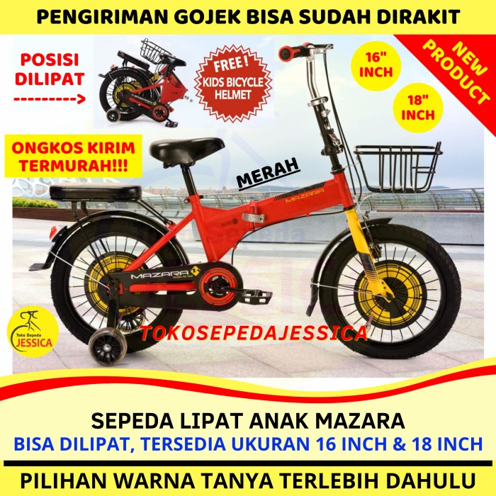 Terlaris Sepeda Lipat Anak 16 18 Inch Mazara Mz-2266 Mg By Pacific Bike Murah