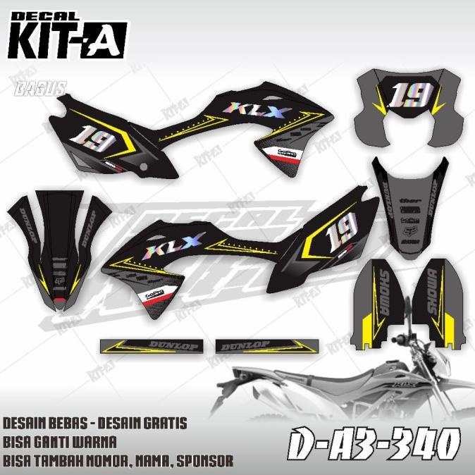 SALE Decal kawasaki KLX 150 BF SUPERMOTO SIMPLE HITAM CUTTING HOLOGRAM Termurah