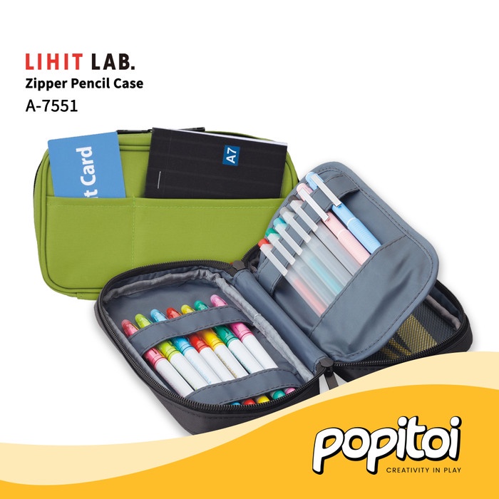 

Terlaris Lihit Lab A-7551 Zipper Pencil Case Tempat Kotak Pensil Resleting