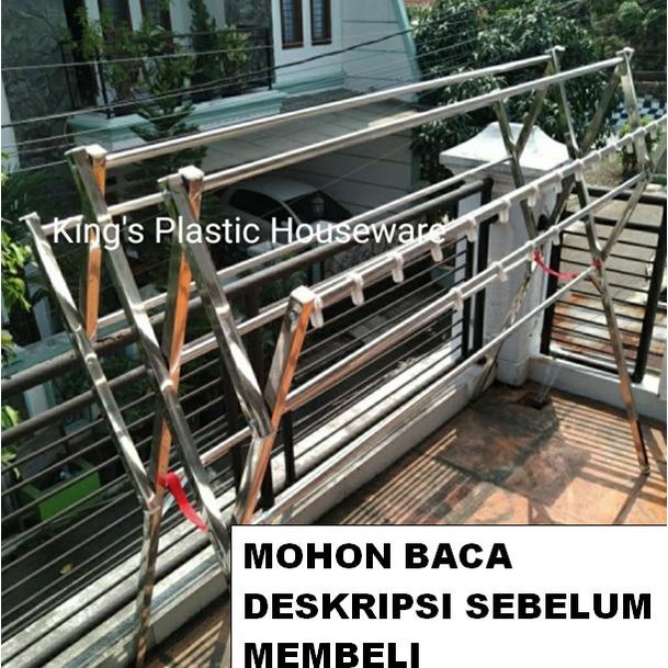 Jemuran Stainless Steel RUBICON STEEL Kotak Jemuran Pakaian Baju Tebal