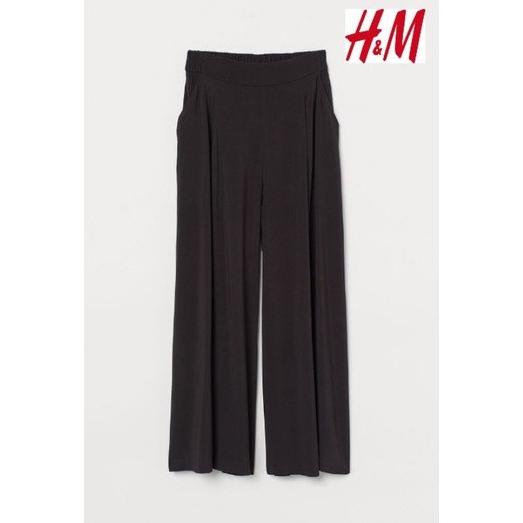 Celana Cullote / Kulot H&M Wide Leg Trousers / Pants - Hitam