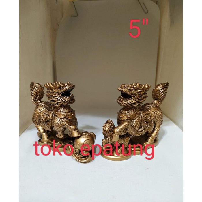 Ready stok patung kilin / qilin / kirin / qi lin fiber - 5 inch